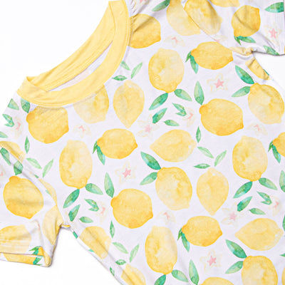Sorrento Slices Bamboo Pajama Short Set, Yellow