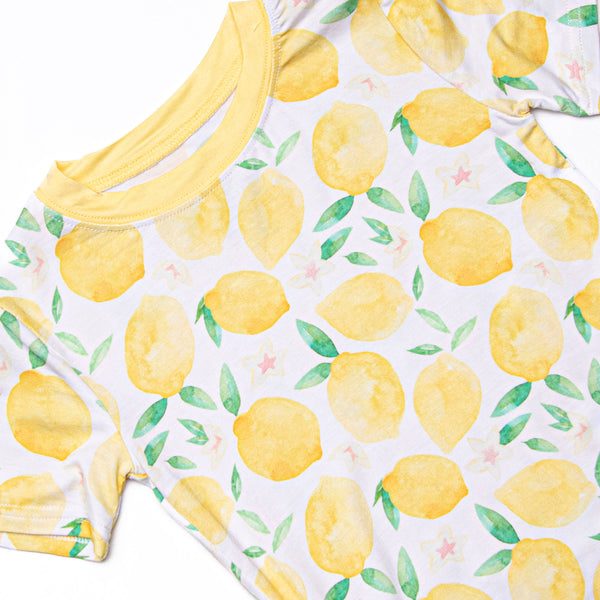 Sorrento Slices Bamboo Pajama Short Set, Yellow