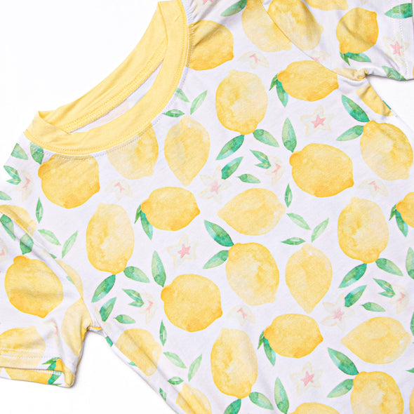 Sorrento Slices Bamboo Pajama Short Set, Yellow
