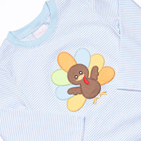 Shake Your Tail Feathers Applique Pant Set, Light Blue