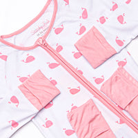 Whale Watch Bamboo Zippy Pajama, Pink
