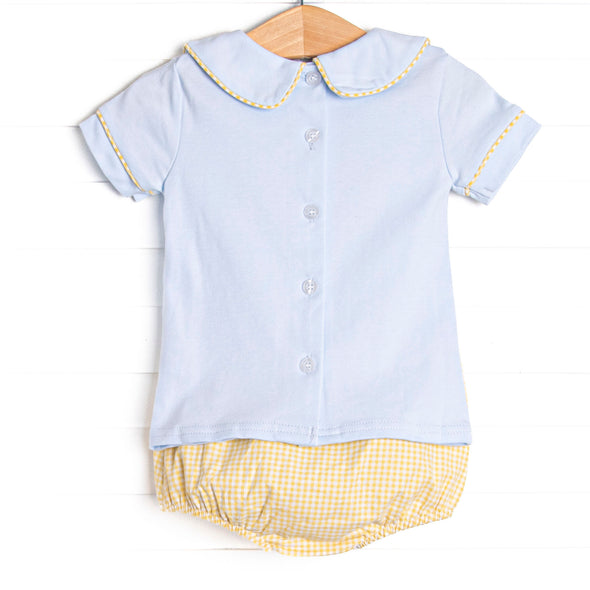 Planting Knowledge Applique Diaper Set, Yellow