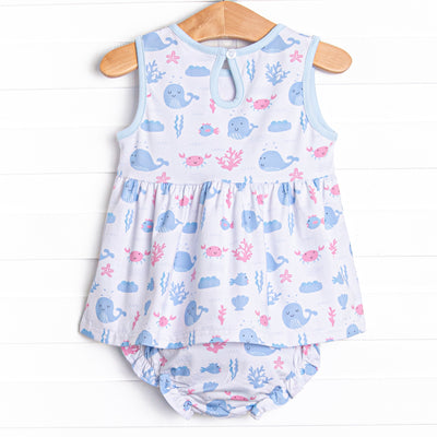 Whale-y Good Friends Diaper Set, Blue