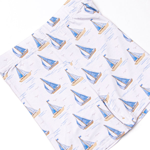 Sails and Sunshine Bamboo Pajama Short Set, Blue
