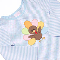 Shake Your Tail Feathers Applique Legging Set, Light Blue