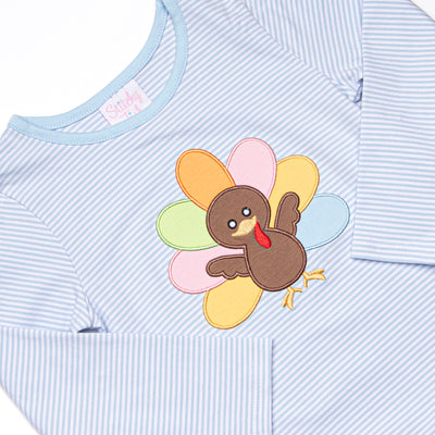 Shake Your Tail Feathers Applique Legging Set, Light Blue