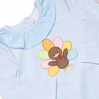 Shake Your Tail Feathers Applique Dress, Light Blue