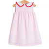 Time for School Seersucker Applique Dress, Pink