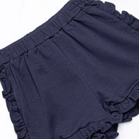 At the Ballpark Pima Embroidered Ruffle Short Set, Red Stripe