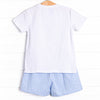 Beach Builder Applique Short Set, Blue