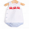 Sandy Shuffle Applique Diaper Set, Blue