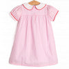 Alphabet Apples Embroidered Dress, Pink