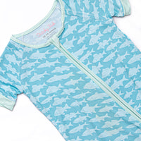 Lake Day Bamboo Short Zippy Pajama, Blue