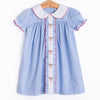 Red Nose Embroidered Dress, Blue
