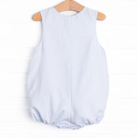Derby Dash Smocked Bubble, Blue Seersucker