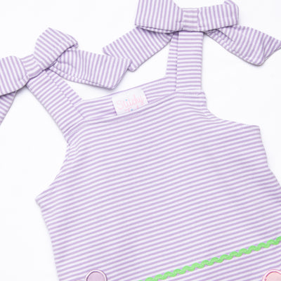 Very Sweet Vines Applique Diaper Set, Purple
