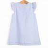 Pineapple Delight Applique Dress, Blue Seersucker