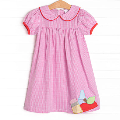 Making the Grade Applique Dress, Pink