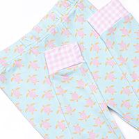 Turquoise Turtles Bamboo Pajama Short Sleeve Set, Green
