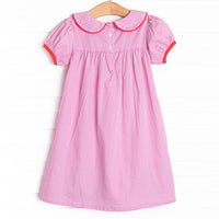 Making the Grade Applique Dress, Pink