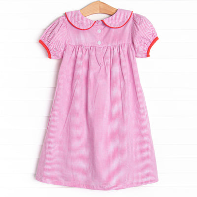 Making the Grade Applique Dress, Pink