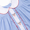 Red Nose Embroidered Dress, Blue