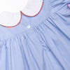 Red Nose Embroidered Dress, Blue