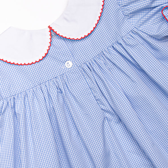 Red Nose Embroidered Dress, Blue