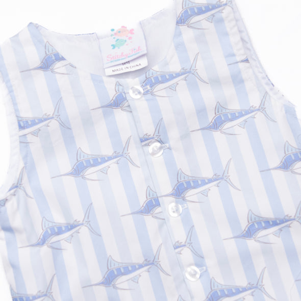 Day At Sea Short Romper, Blue