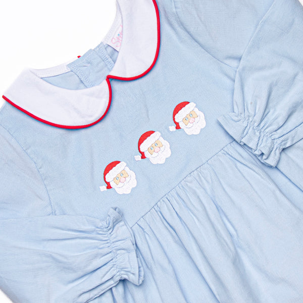 Santa Claus Craze Embroidered Legging Set, Blue