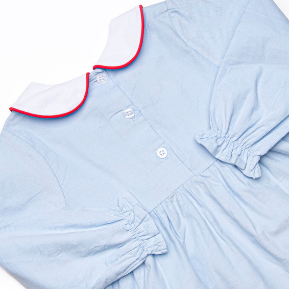 Santa Claus Craze Embroidered Legging Set, Blue