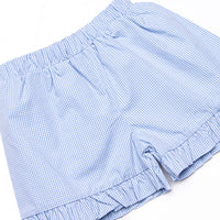 Gingham Mouse Magic Smocked Ruffle Short Set, Blue