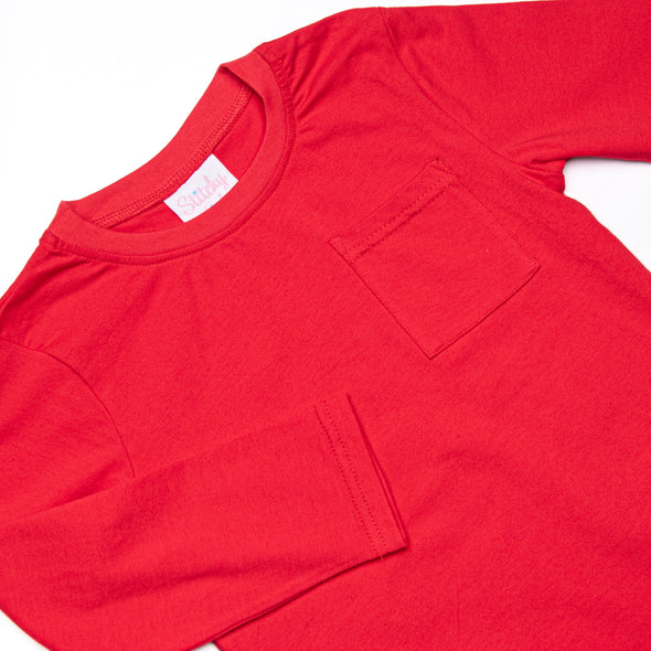 Candy Cane Craze Embroidered Pant Set, Blue