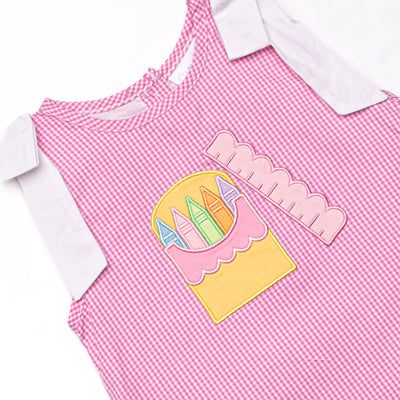 Color Box Cutie Applique Diaper Set, Pink