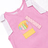 Color Box Cutie Applique Diaper Set, Pink