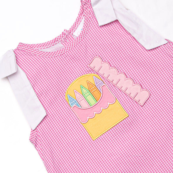 Color Box Cutie Applique Diaper Set, Pink