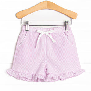 Serenity Seersucker Ruffle Pocket Shorts, (2 Colors)