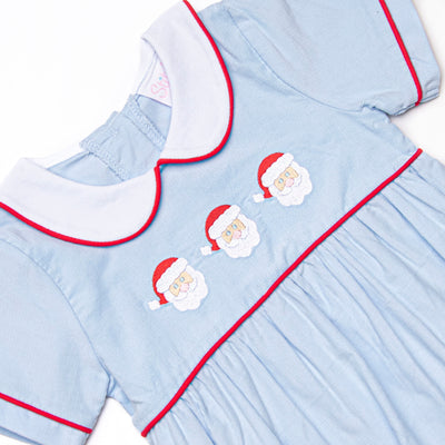 Santa Claus Craze Embroidered Bubble, Blue