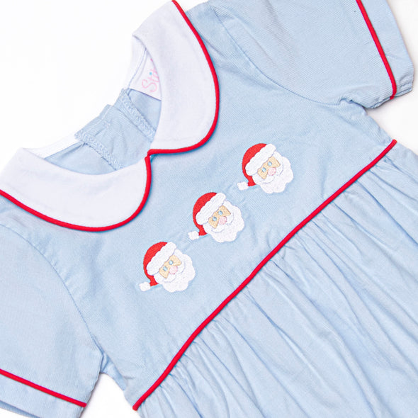 Santa Claus Craze Embroidered Bubble, Blue