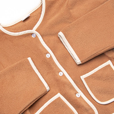 Cuddle Up Coat, Chestnut and Cream Corduroy Trim