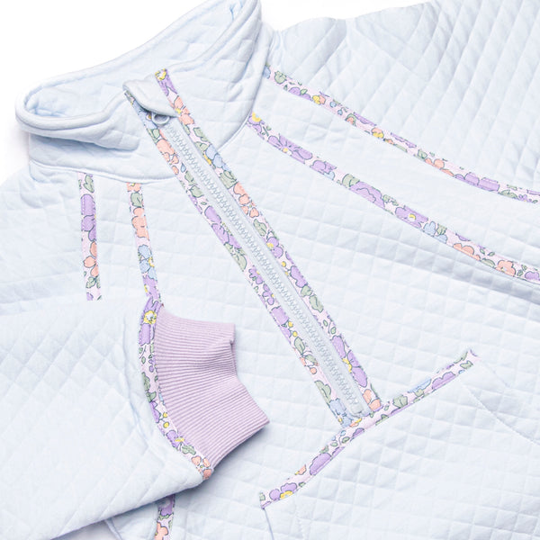 Harper Half Zip Pullover, Blue and Purple
