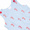 Candy Cane Craze Embroidered Jon Jon, Blue