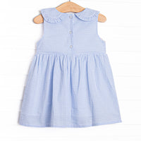 Rosebud Blooms Smocked Pocket Dress, Blue