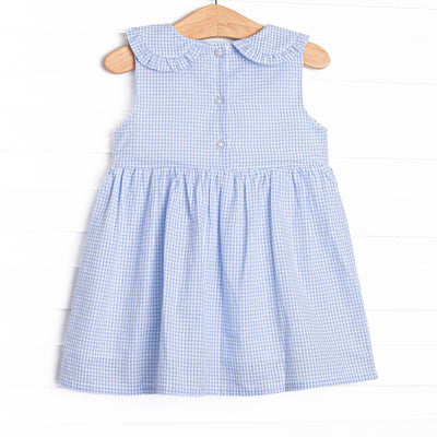 Rosebud Blooms Smocked Pocket Dress, Blue