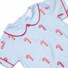 Candy Cane Craze Embroidered Boy Bubble, Blue
