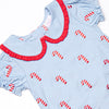 Candy Cane Craze Embroidered Dress, Blue