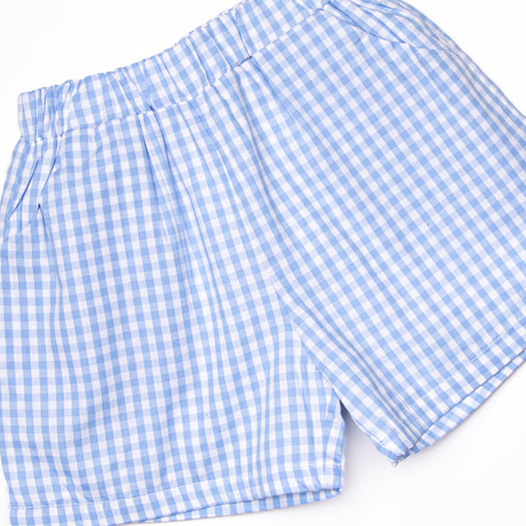 Beach Builder Applique Short Set, Blue