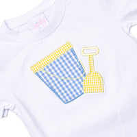 Beach Builder Applique Diaper Set, Blue