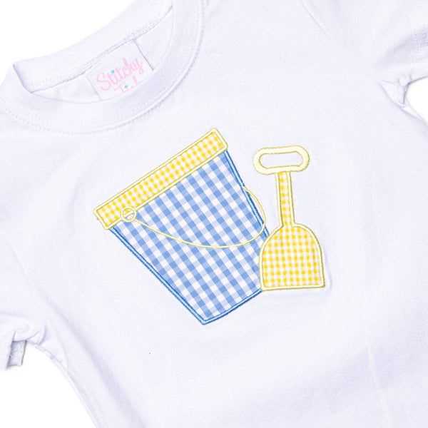 Beach Builder Applique Short Set, Blue