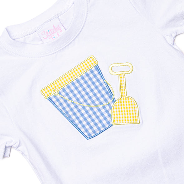 Beach Builder Applique Short Set, Blue